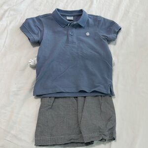 Edgehill Collection Blue Polo Shirt Short Sleeve Cotton Blend